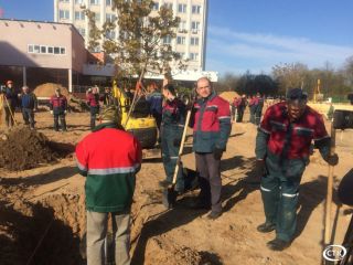 Работники ОАО «Беларуськалий» вышли на благоустройство территории