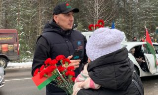 Автопробег «Патриоты Беларуси» встречают в Солигорском районе