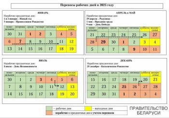график праздничных и выходных дней в 2025 году