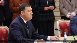 Встреча с губернатором Свердловской области России Евгением Куйвашевым