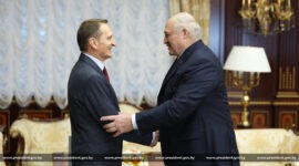 Президент Беларуси Александр Лукашенко  встретился с директором Службы внешней разведки России Сергеем Нарышкиным