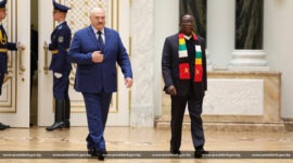 Александр Лукашенко  провел переговоры с Президентом Зимбабве Эммерсоном Мнангагвой во Дворце Независимости