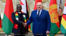 Александр Лукашенко  провел переговоры с Президентом Зимбабве Эммерсоном Мнангагвой во Дворце Независимости