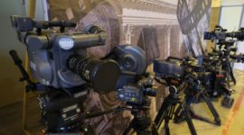 Александр Лукашенко посещает киностудию "Беларусьфильм"