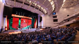 Президент Беларуси Александр Лукашенко  принял участие в торжественном собрании по случаю Дня Независимости