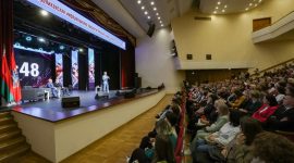 Применение ИИ, развитие культуры, безопасность. О чем говорили во время акции "Беларусь адзіная" в Борисове