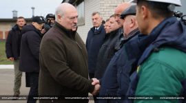 Сегодня  Александр Лукашенко — в Гомельской области, Петриковский район, ОАО «Агро-Лясковичи»