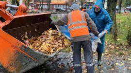 Республиканский субботник проходит в Солигорске. Работы ведутся в сквере «Молодость»