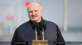 Александр Лукашенко принял участие в церемонии открытия обновленного моста через Припять