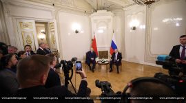 Александр Лукашенко и Владимир Путин провели встречу в Санкт-Петербурге