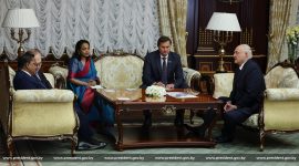 Александр Лукашенко встретился с Министром иностранных дел, трудоустройства за рубежом и туризма Шри-Ланки Виджитой Хератом