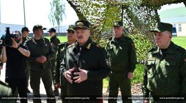 Александр Лукашенко прибыл в ракетную бригаду Вооруженных Сил в Осиповичском районе