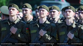Торжественная церемония приведения к военной присяге в Борисовском районе