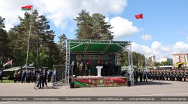 Торжественная церемония приведения к военной присяге в Борисовском районе