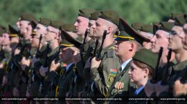 Торжественная церемония приведения к военной присяге в Борисовском районе
