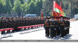 Торжественная церемония приведения к военной присяге в Борисовском районе