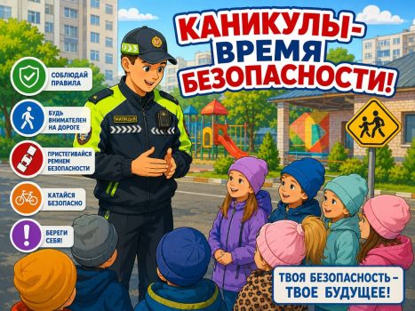 ГАИ проводит профилактическое мероприятие под девизом «Каникулы — время безопасности!»