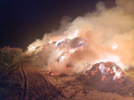 12.08.2026 в 20:43 поступило сообщение о пожаре скирды соломы в поле возле д. Ситенец Солигорского р-на Минской области. В результате пожара уничтожена 51 тонна соломы в рулонах. Работниками МЧС и хозяйства спасены 34 тонны соломы. Пострадавших нет. Причина пожара устанавливается.